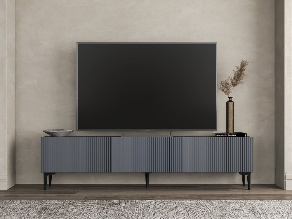 Porta TV in legno "Oscar" - 180 x 31 x 45 cm - Grigio antracite
