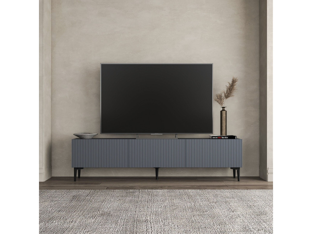 Porta TV in legno "Oscar" - 180 x 31 x 45 cm - Grigio antracite