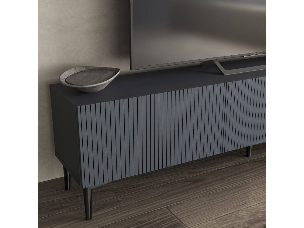 Porta TV in legno "Oscar" - 180 x 31 x 45 cm - Grigio antracite