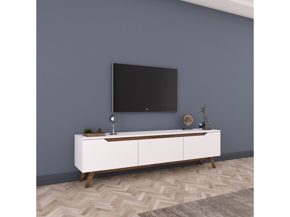 Porta TV in legno "Digi" - 180 x 35 x 48 cm - Marrone