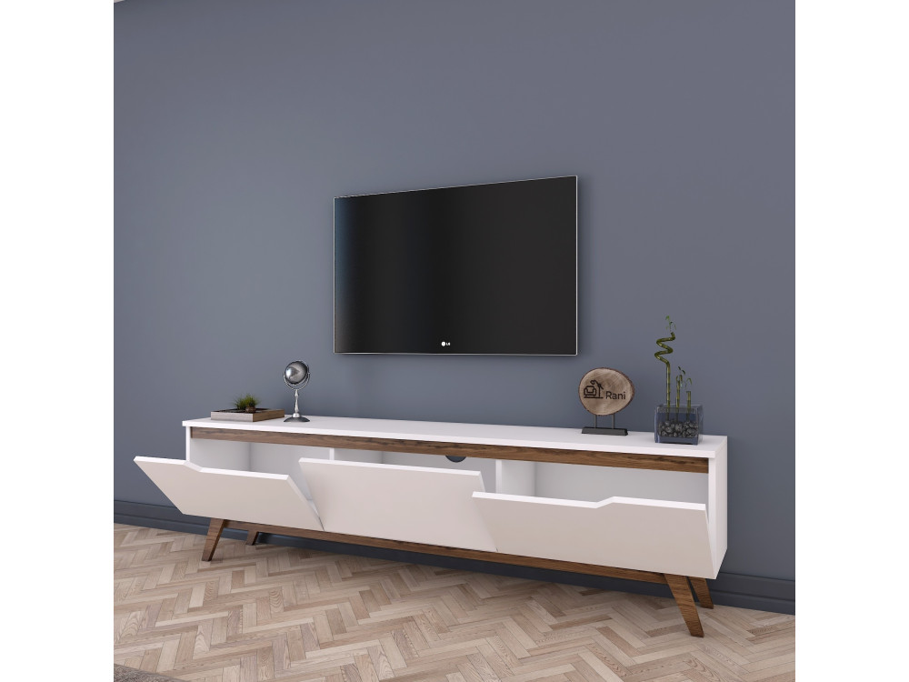 Porta TV in legno "Digi" - 180 x 35 x 48 cm - Marrone