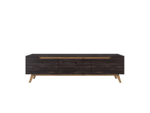 Porta TV in legno "Digi" - 180 x 35 x 48 cm - Nero