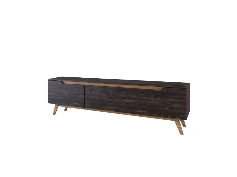 Porta TV in legno "Digi" - 180 x 35 x 48 cm - Nero