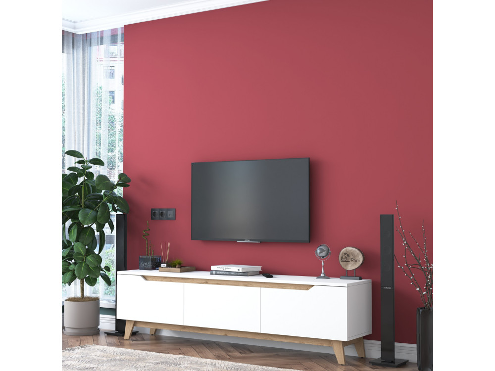 Porta TV in legno "Digi" - 180 x 35 x 48 cm - Beige