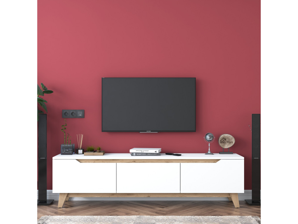 Porta TV in legno "Digi" - 180 x 35 x 48 cm - Beige