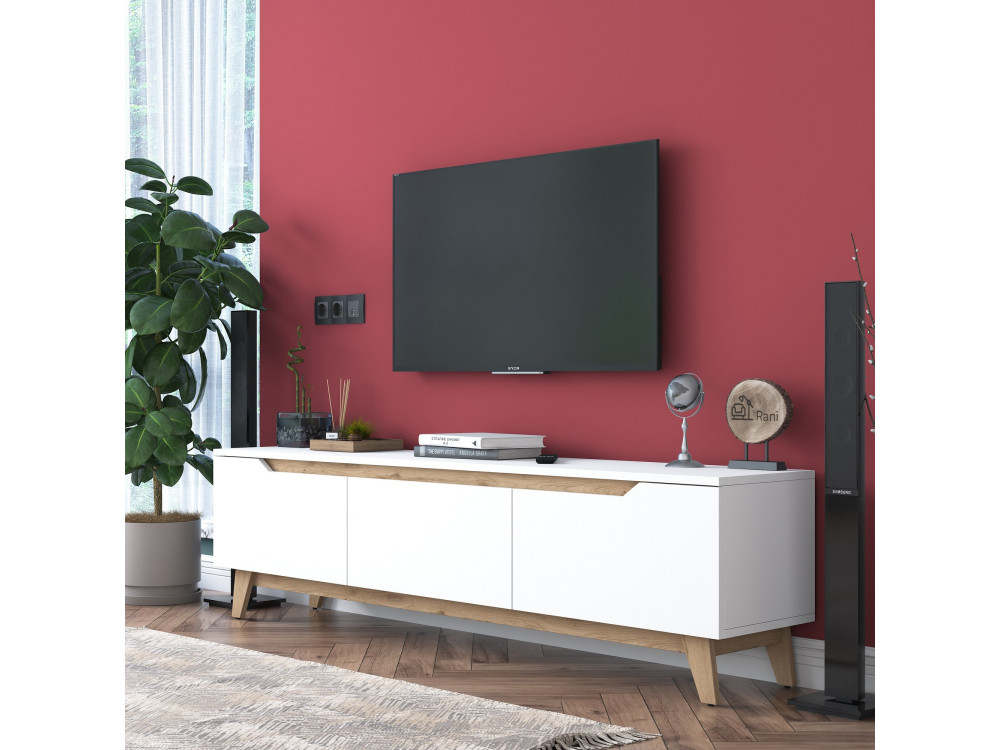 Porta TV in legno "Digi" - 180 x 35 x 48 cm - Beige