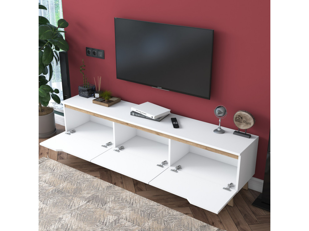 Porta TV in legno "Digi" - 180 x 35 x 48 cm - Beige