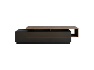 Porta TV in legno "Basak" - 180 x 40 x 46 cm - Nero