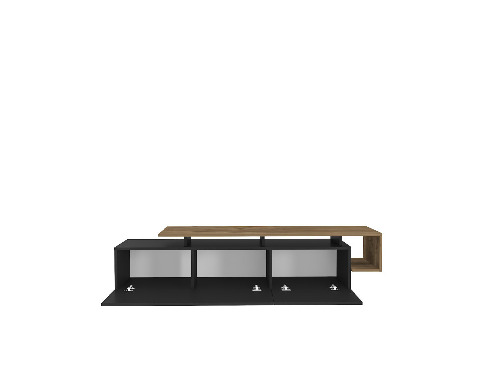 Porta TV in legno "Basak" - 180 x 40 x 46 cm - Nero