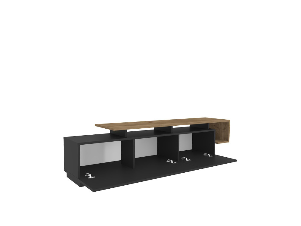 Porta TV in legno "Basak" - 180 x 40 x 46 cm - Nero