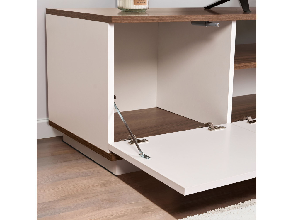 Porta TV in legno "Veramont" - 180 x 44 x 44 cm - Marrone scuro