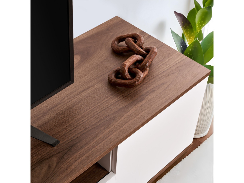 Porta TV in legno "Veramont" - 180 x 44 x 44 cm - Marrone scuro