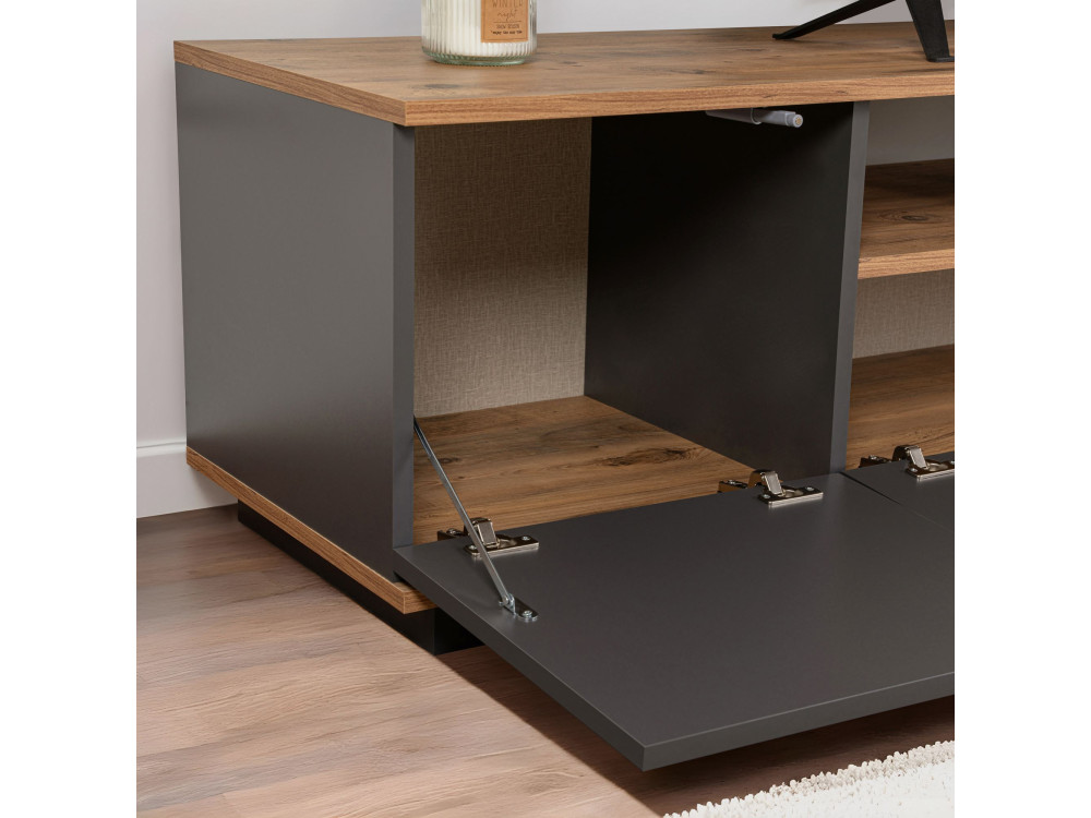 Porta TV in legno "Veramont" - 180 x 44 x 44 cm - Grigio antracite
