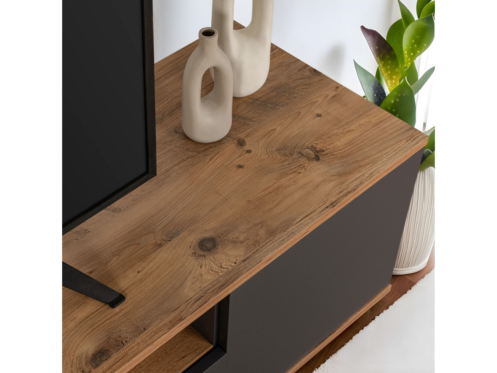 Porta TV in legno "Veramont" - 180 x 44 x 44 cm - Grigio antracite
