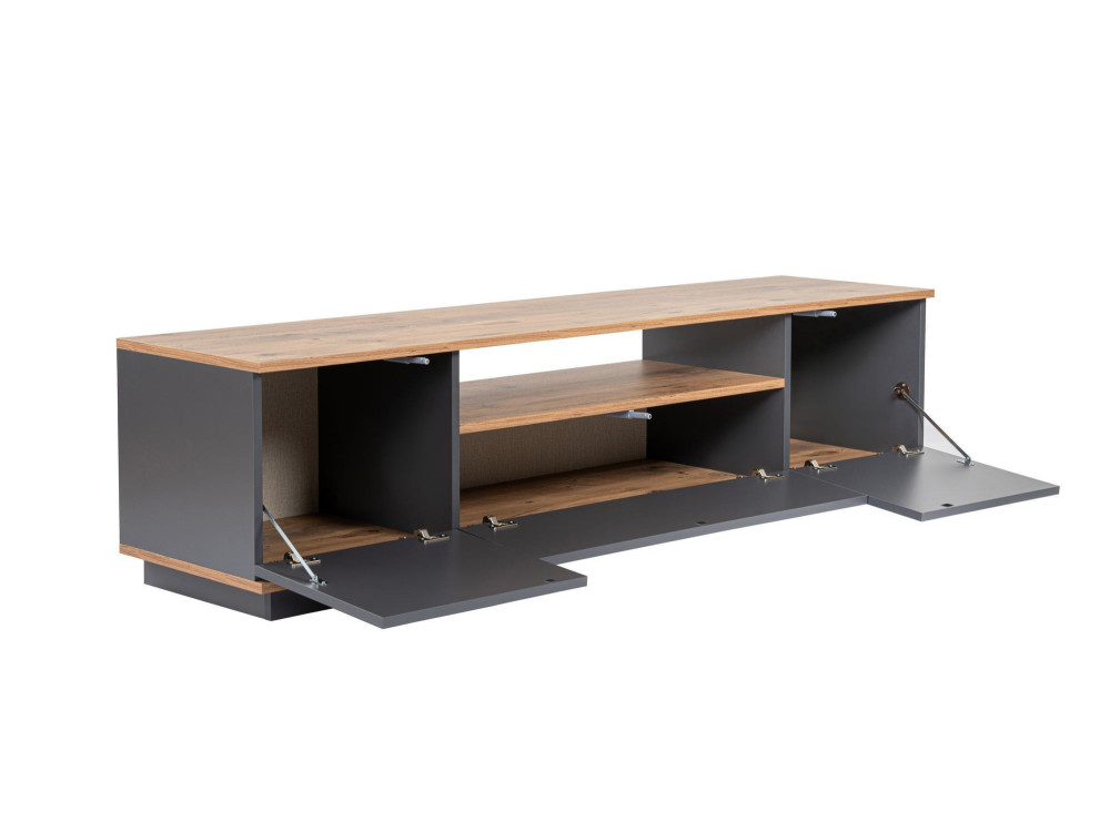 Porta TV in legno "Veramont" - 180 x 44 x 44 cm - Grigio antracite