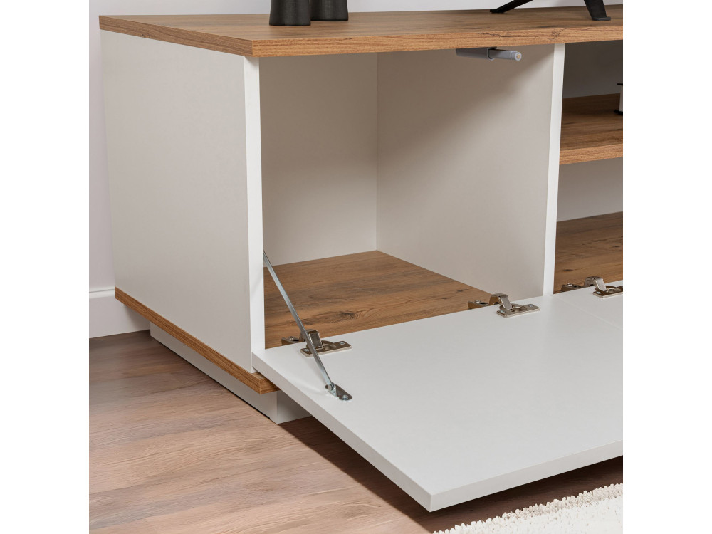 Porta TV in legno "Veramont" - 180 x 44 x 44 cm - Marrone