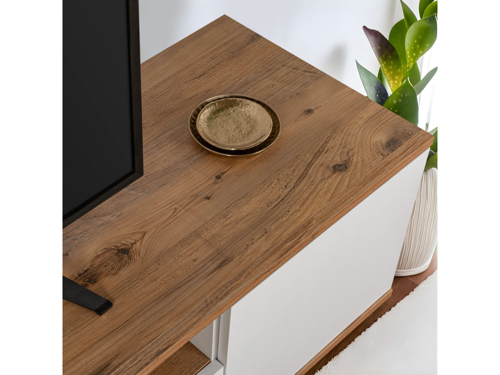 Porta TV in legno "Veramont" - 180 x 44 x 44 cm - Marrone