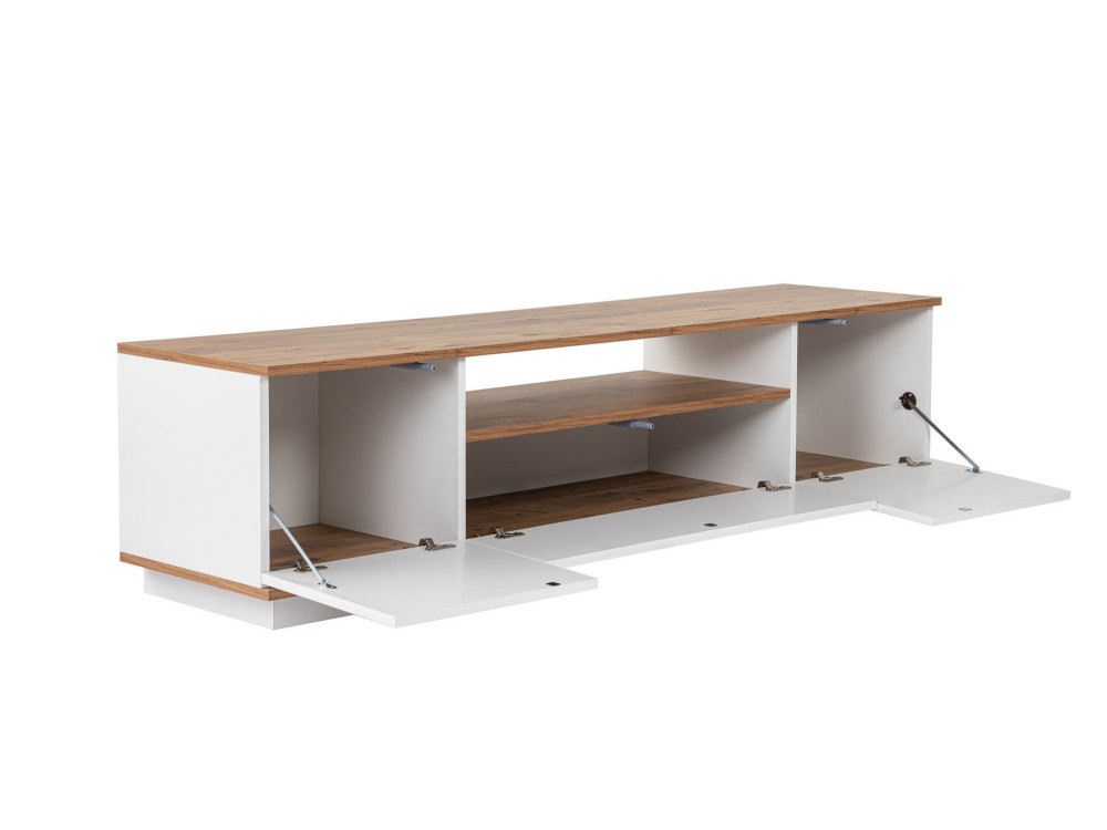 Porta TV in legno "Veramont" - 180 x 44 x 44 cm - Marrone