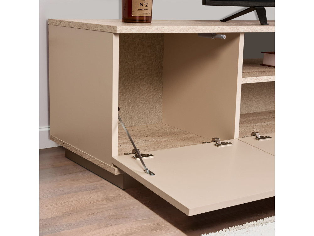 Porta TV in legno "Veramont" - 180 x 44 x 44 cm - Beige