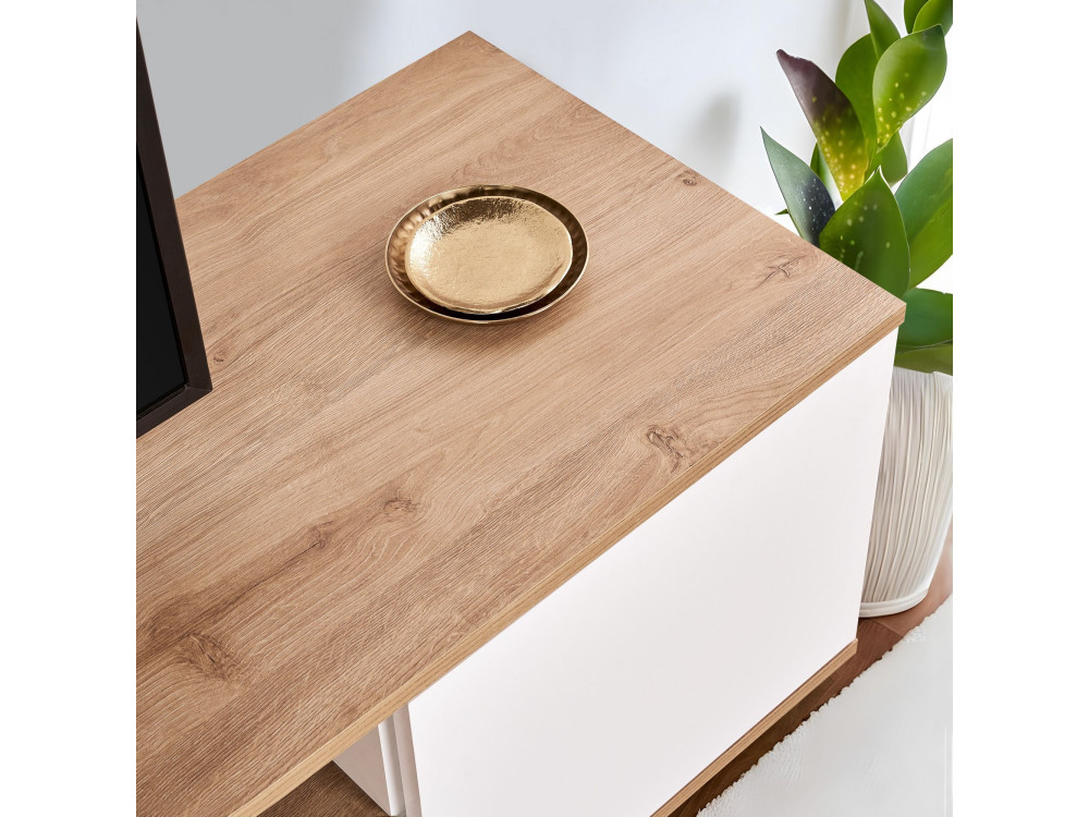 Porta TV in legno "Veramont" - 180 x 44 x 44 cm - Marrone chiaro