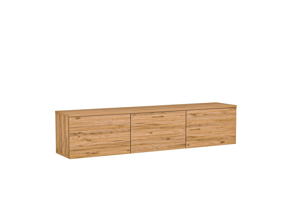 Porta TV in legno sospeso "illuminato al neon" con illuminazione a LED - 160 x 32 x 35 cm - Marrone