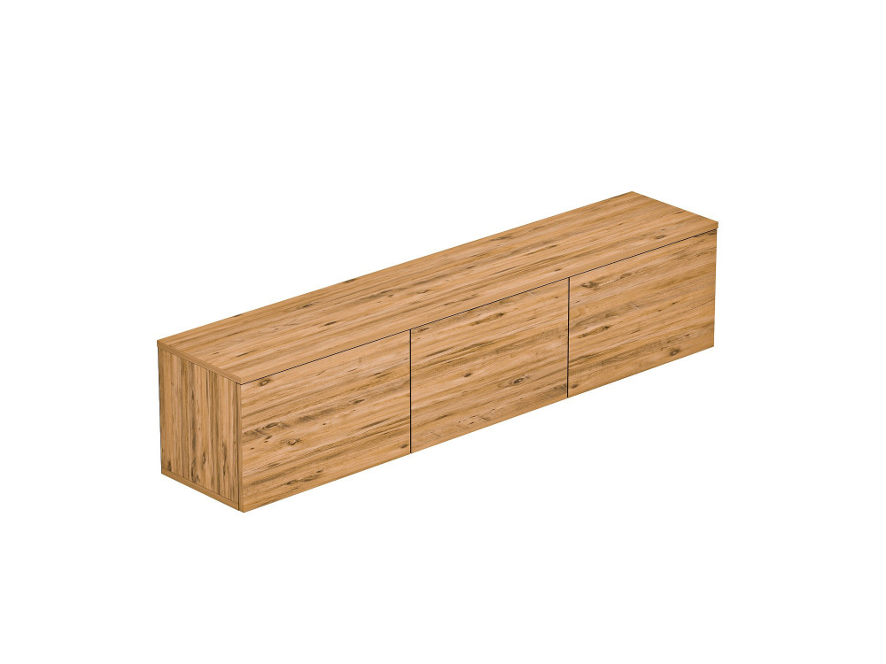 Porta TV in legno sospeso "illuminato al neon" con illuminazione a LED - 160 x 32 x 35 cm - Marrone