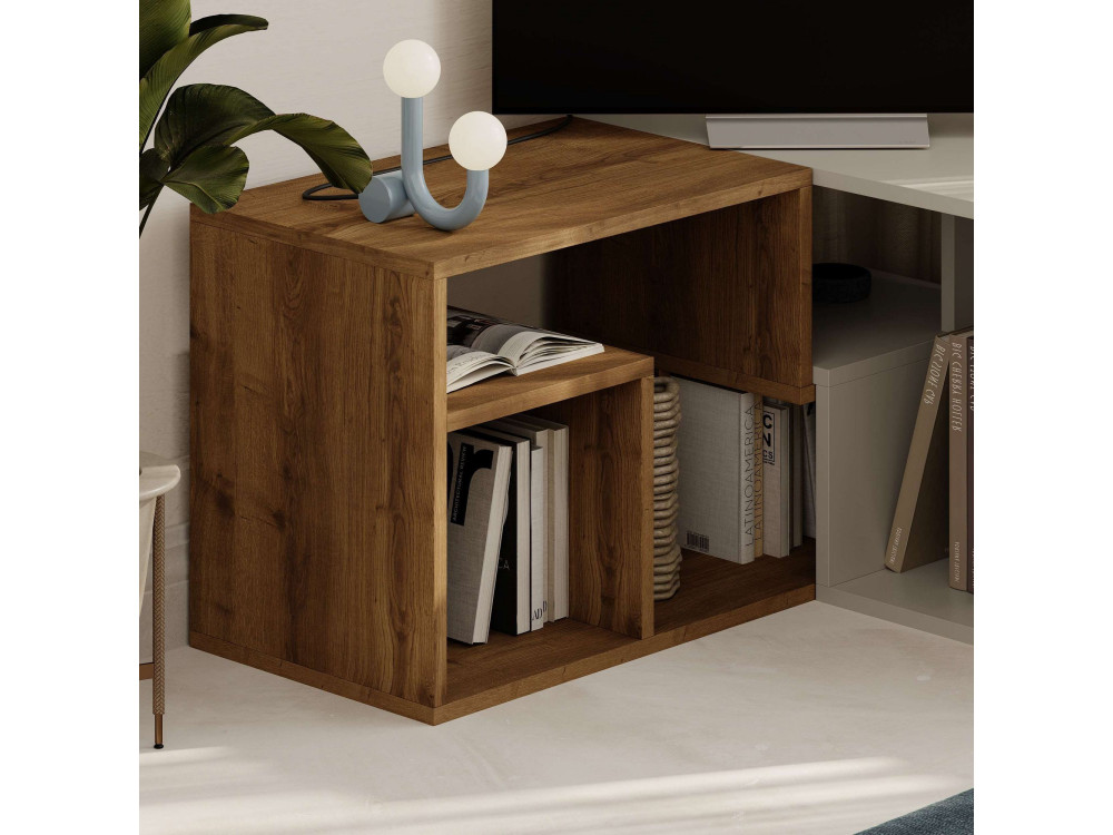 Mobile TV modulare in legno "Glis" - 145 x 35 x 44 cm - Beige