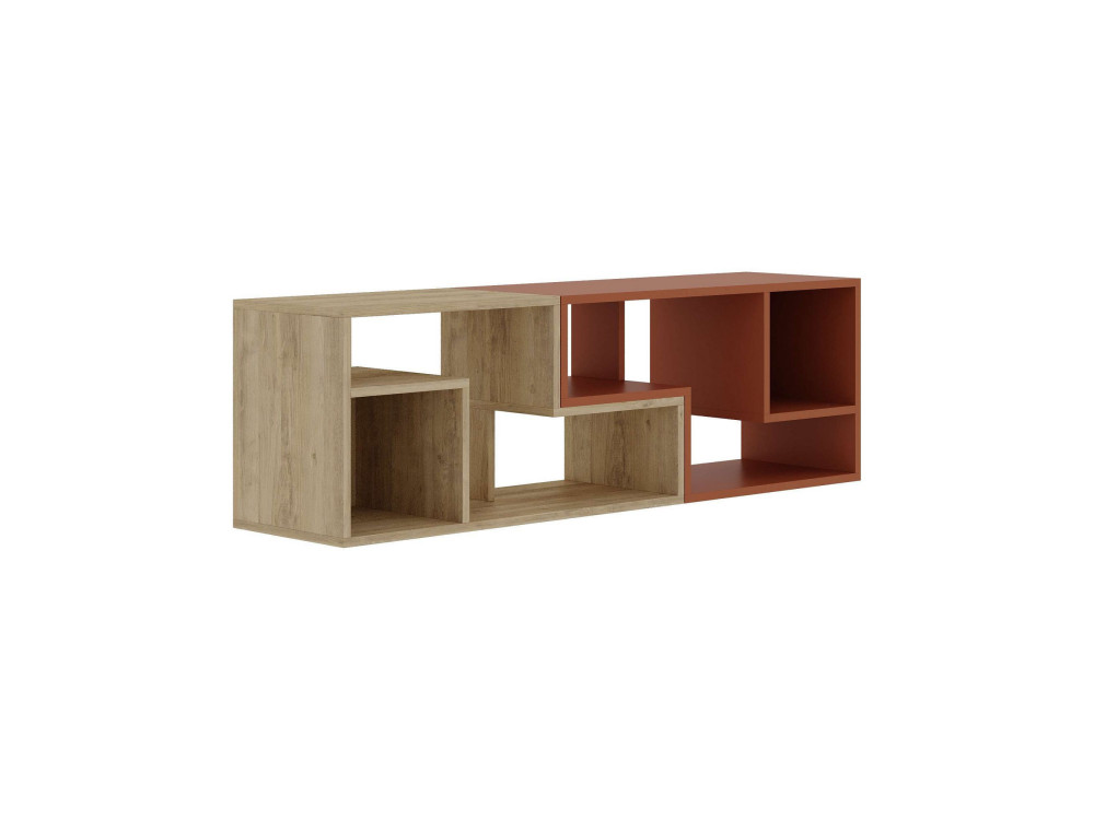 Mobile TV modulare in legno "Glis" - 145 x 35 x 44 cm - Terracotta