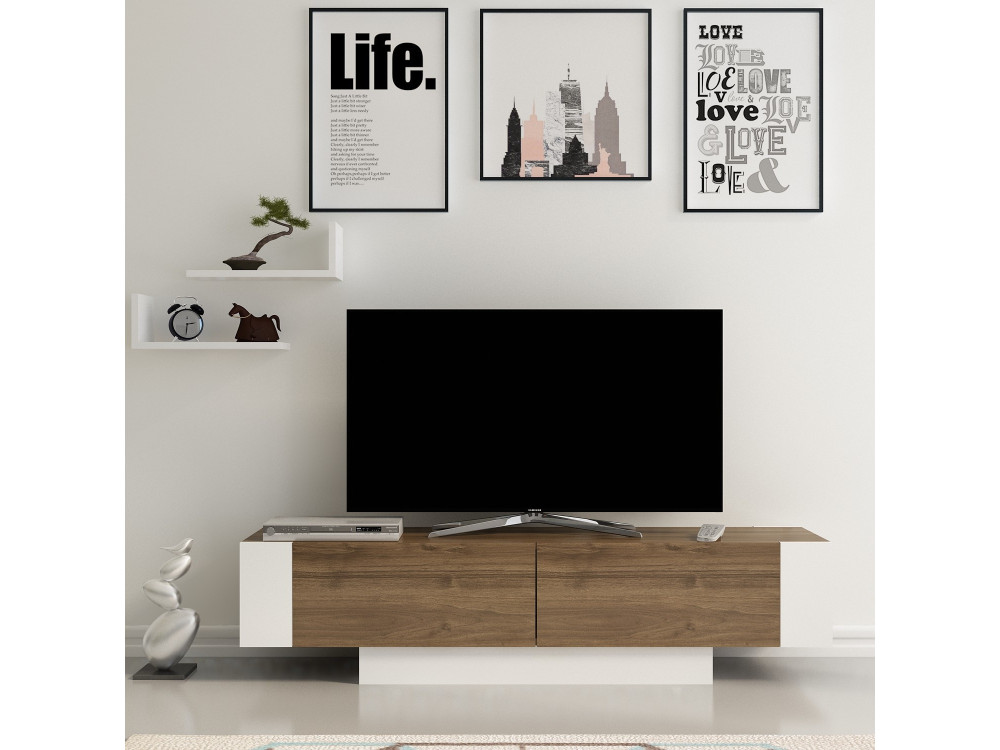 Porta TV in legno "Matera" - 150 x 31 x 41 cm - Marrone