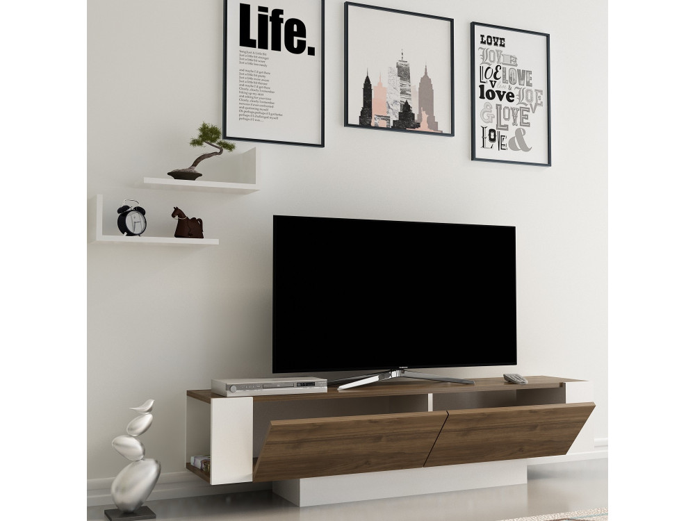 Porta TV in legno "Matera" - 150 x 31 x 41 cm - Marrone