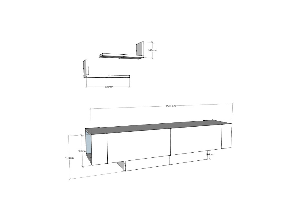 Porta TV in legno "Matera" - 150 x 31 x 41 cm - Marrone