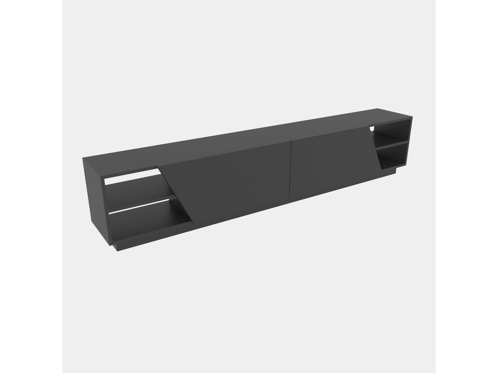 Porta TV in legno "Rhodes" - 240 x 37 x 47 cm - Grigio antracite