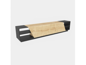 Porta TV in legno "Rhodes" - 240 x 37 x 47 cm - Beige