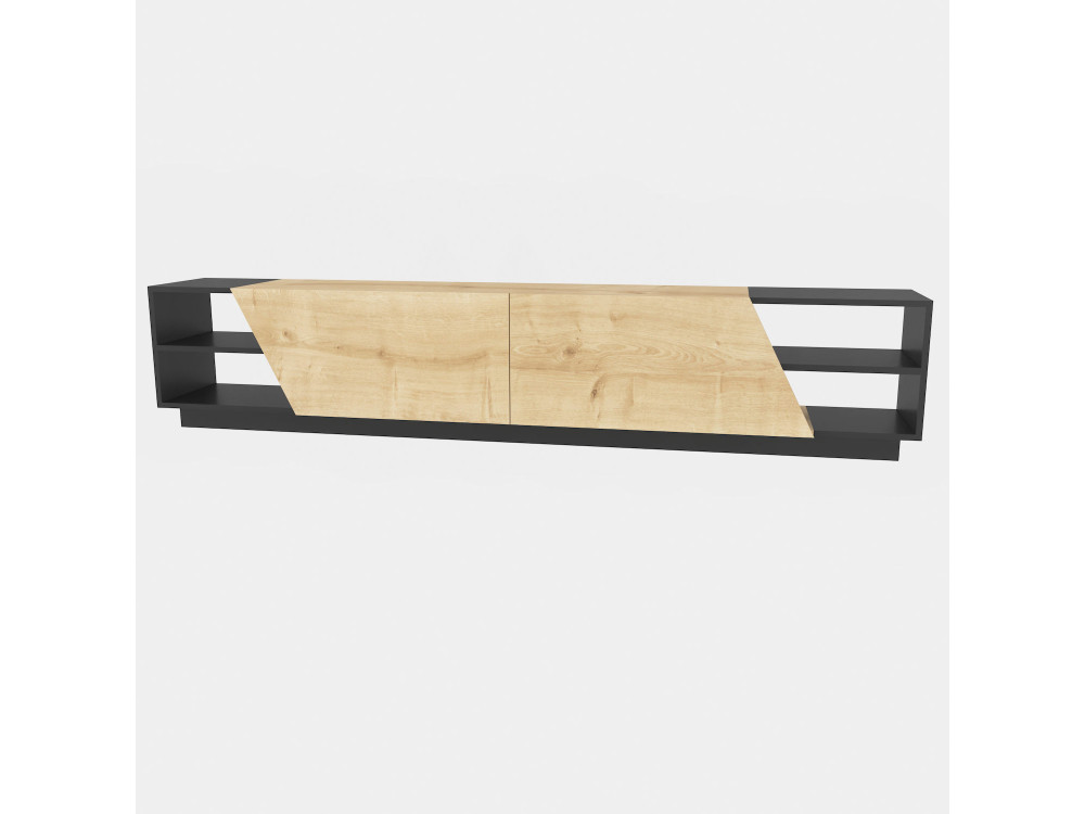 Porta TV in legno "Rhodes" - 240 x 37 x 47 cm - Beige