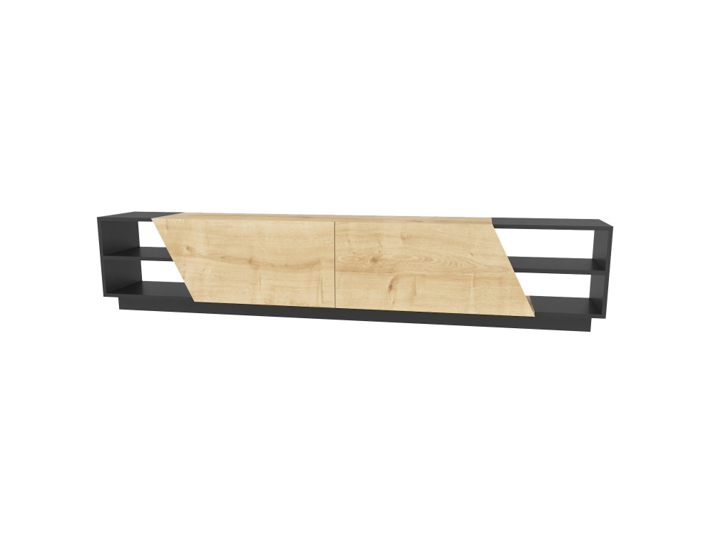Porta TV in legno "Rhodes" - 240 x 37 x 47 cm - Beige