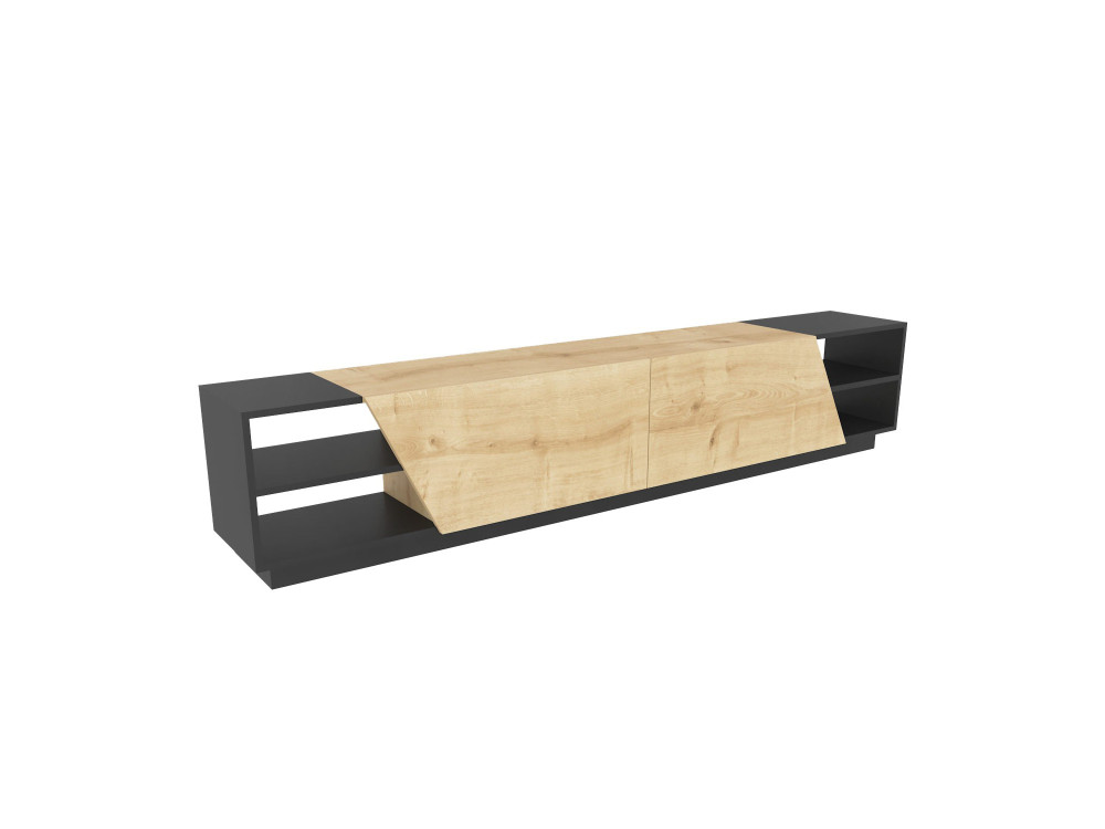Porta TV in legno "Rhodes" - 240 x 37 x 47 cm - Beige