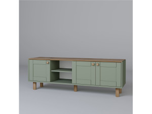 Supporto TV in legno "Mia" - 160 x 40 x 56 cm - Verde