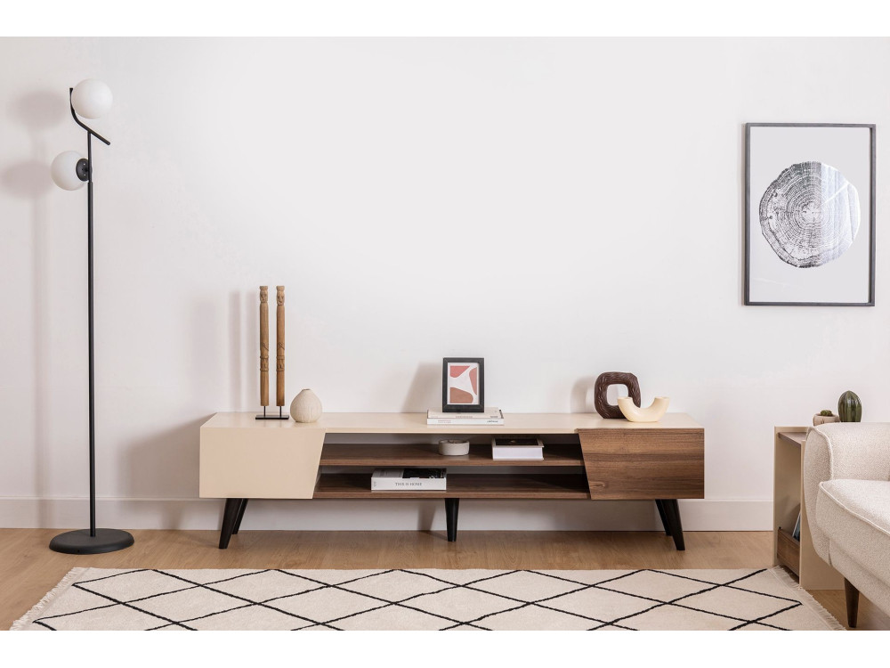 Porta TV in legno "Clark" - 180 x 37 x 45 cm - Marrone