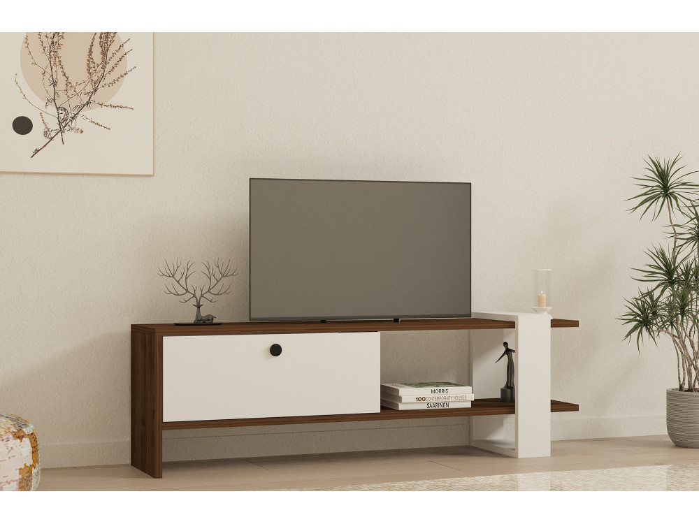 Porta TV in legno "Gaye" - 120 x 25 x 36 cm - Bianco