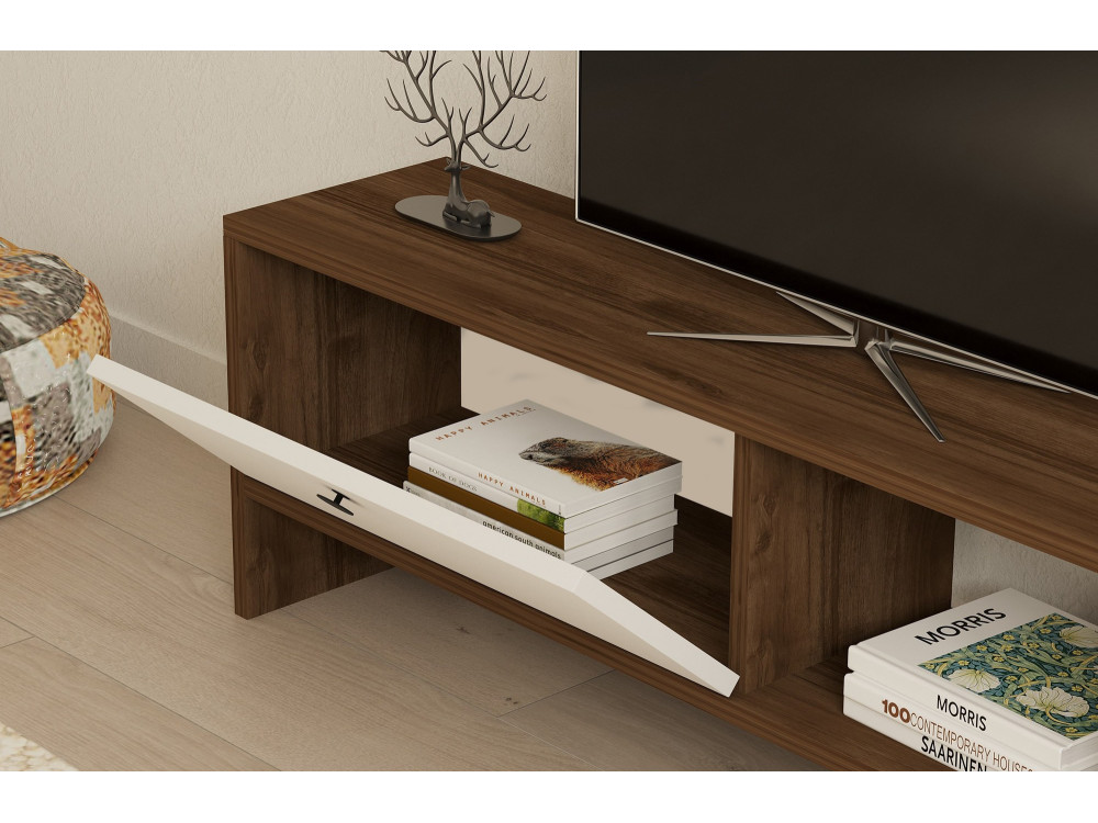 Porta TV in legno "Gaye" - 120 x 25 x 36 cm - Bianco