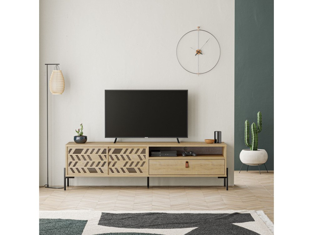 Porta TV in legno "Dionysos" - 170 x 45 x 48 cm - Beige