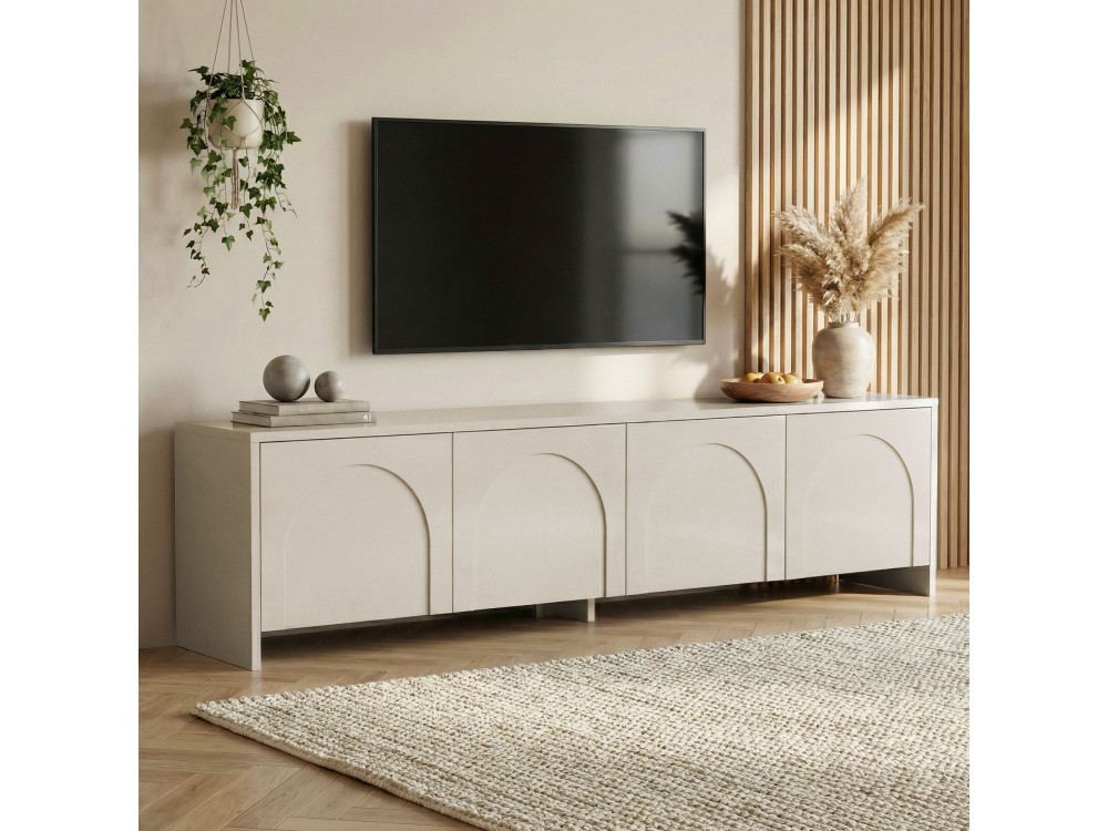 Porta TV in legno "Aurelia" - 180 x 32 x 45 cm - Crema