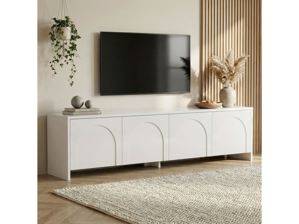Porta TV in legno "Aurelia" - 180 x 32 x 45 cm - Bianco