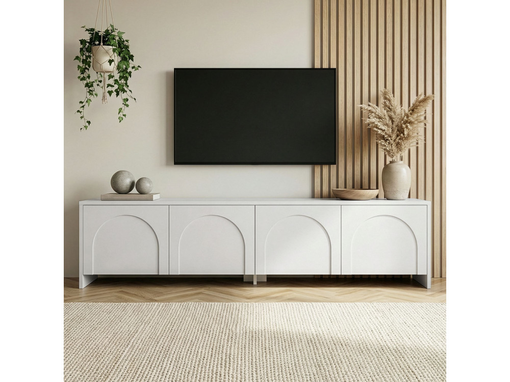 Porta TV in legno "Aurelia" - 180 x 32 x 45 cm - Bianco