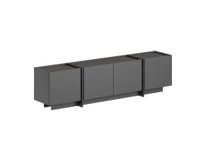 Porta TV in legno "Lowen" - 180 x 35 x 46 cm - Antracite / Nero