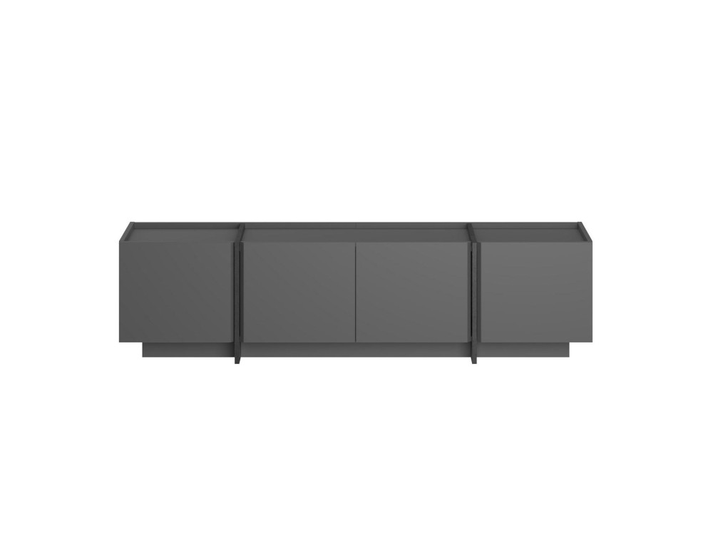Porta TV in legno "Lowen" - 180 x 35 x 46 cm - Antracite / Nero
