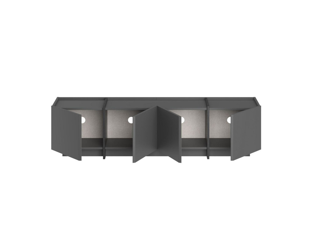 Porta TV in legno "Lowen" - 180 x 35 x 46 cm - Antracite / Nero