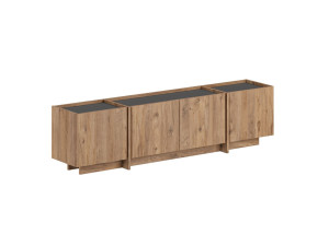 Porta TV in legno "Lowen" - 180 x 35 x 46 cm - Pino Atlantico / Antracite