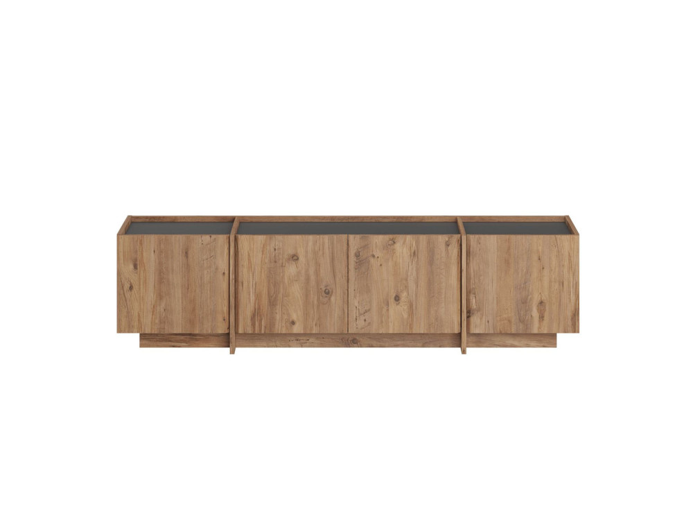 Porta TV in legno "Lowen" - 180 x 35 x 46 cm - Pino Atlantico / Antracite