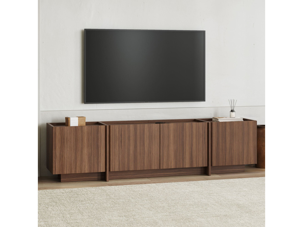 Porta TV in legno "Lowen" - 180 x 35 x 46 cm - Noce Milano